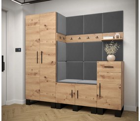 Set mobilier pentru hol Amanda 1 (Stejar artisan + gri închis). 1085860