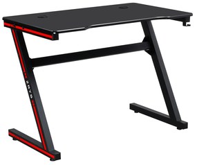 Masa de joc   masa pentru computer, neagra   rosie, MACKENZIE 100cm