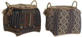Coș de depozitare decorativ natural din fibre și bumbac, "Natural"