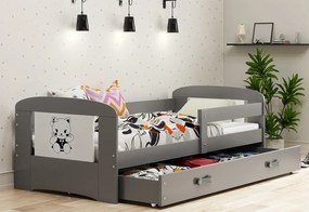 Supermobel Pat pentru copii FILIP P1S P1 + SD + saltea + somieră GRATIS, 80x160 cm, alb/auto
