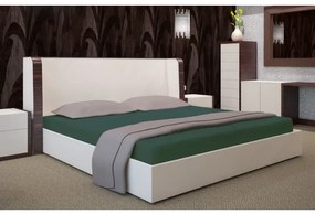 Lenjerie de pat din bumbac satinat verde închis Lăţime: 160 cm | Lungime: 200 cm