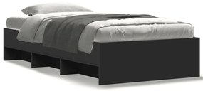 3295668 vidaXL Cadru de pat, negru, 100x200 cm, lemn prelucrat