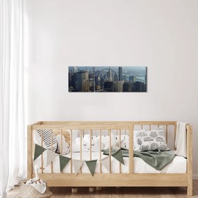 Tablou - Manhattan de zi (cu ceas) (90x30 cm)