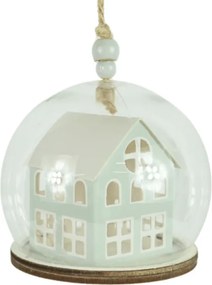 Decoratiune de Craciun TINNY HOUSE 8 cm, verde deschis