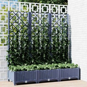 vidaXL Jardinieră de grădină cu spalier,albastru gri,120x40x121,5 cm, PP