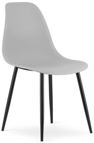 Set 2 scaune gri deschis OSAKA cu picioare negre