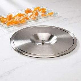 Coș gunoi încastrabil în blat Ecomax, capac inox, 8 l Coș plastic+capac inox, H:295 mm; D:265 mm