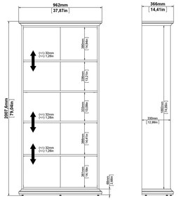 Bibliotecă albă 96x201 cm Paris – Tvilum