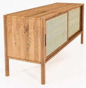 Masă TV din lemn de stejar 142x64 cm Pola - The Beds