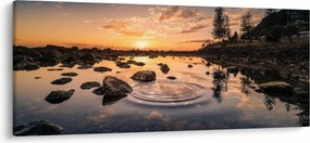 Tablou - Apus de soare la lac (120x50 cm)
