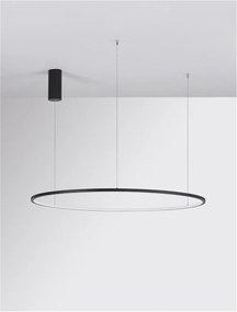 Lustra LED suspendata design modern circular TARQUIN D-100cm negru