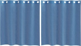 vidaXL Perdele Voile cu Oelii 2 buc Albastru Regal
