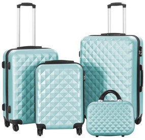 Set valiza de calatorie cu geanta cosmetica-verde menta