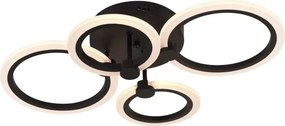Lustra LED Erste Urban 45W 3150lm, Negru Mat, 62x41x14 cm, Pendul Modern Dimabil cu Telecomanda, Tehnologie 3CCT pentru Iluminat Industrial Chic