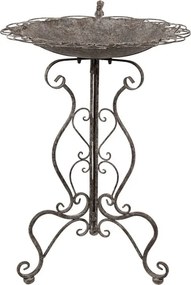 Hranitoare decorativa pasari, maro, din metal, aspect vintage