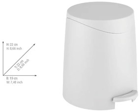 Coș de gunoi alb cu pedală din plastic 3 l Portes – Allstar