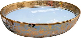 Lavoar pe blat Rune Ingvar oval 51 cm albastru-auriu lucios