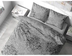 Stanex Lenjerie de pat din bumbac Crenguțe gri, 140 x 220 cm, 70 x 90 cm