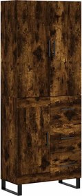 vidaXL Dulap înalt, stejar fumuriu, 69,5x34x180, lemn compozit