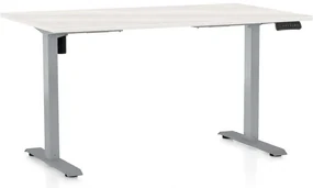 Masă înălțime reglabilă OfficeTech B, 120 x 80 cm, picioare gri, frasin alb