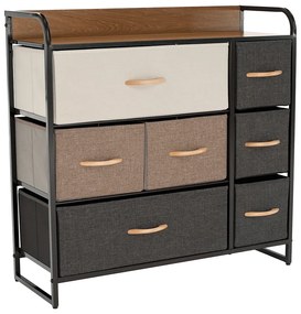 Comodă cu sertare din material textil HAZEL TIP 3,maro, XL