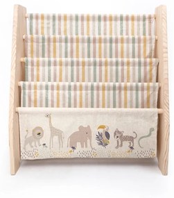 Bibliotecă pentru copii din material textil bej 60x70 cm Africa - Folkifreckles