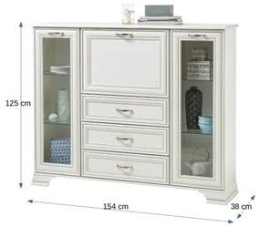 Venice Comoda cu 3 usi si 3 sertare Dining 154 Cm