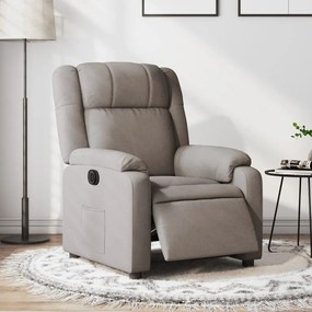 vidaXL Fotoliu rabatabil electric, gri taupe, material textil