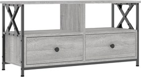 vidaXL Comodă TV, sonoma gri, 90x33x45 cm, lemn prelucrat & fier