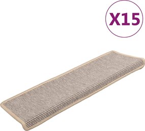 vidaXL Covorașe pentru scări, 15 buc., 65x21x4 cm, margini dreptunghiulare argintii