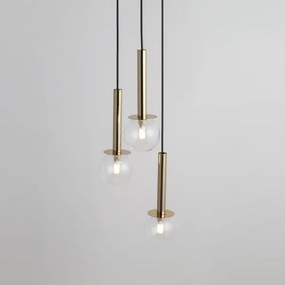 Lustră pe cablu DAISY 3xG9/12W/230V d. 27 cm auriu/negru/transparent