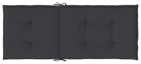Perne scaun de gradina, 2 buc., negru, 120x50x3 cm 2, Negru, 120 x 50 x 3 cm