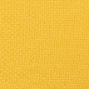 Taburet, galben mustar, 45x29,5x39 cm, textil si piele eco galben mustar