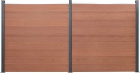 vidaXL Set panouri pentru gard, maro, 353x186 cm, WPC