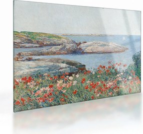 Tablou pe sticlă - Childe Hassam, Poppies,  Isles of Shoals, reproducere (70x50 cm)
