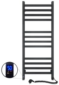 Radiator baie tip scară AVANGARD cu termostat, 459 W, 230 V, 120,6 cm, IP44, negru pr.