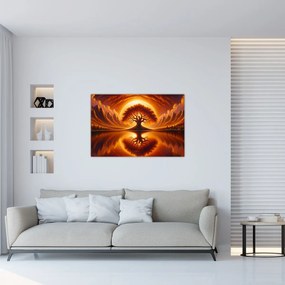 Tablou – Arbore în soare sângeriu (90x60 cm)