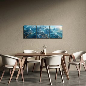 Tablou - Vedere din spațiu (cu ceas) (90x30 cm)