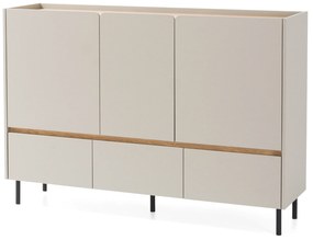 Comodă Azalio 150 cm cu sertare - bej nisipiu / stejar uleiat