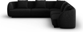Coltar reversibil 5 locuri, Tulum, Cosmopolitan Design, 255x255x70 cm, tesatura chenille, negru