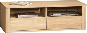 Comodă lemn masiv Hugo TV Stejar Deschis, 123.5 × 50 × 39.8 cm
