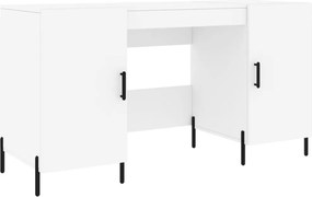 vidaXL Birou, alb, 140x50x75 cm, lemn compozit