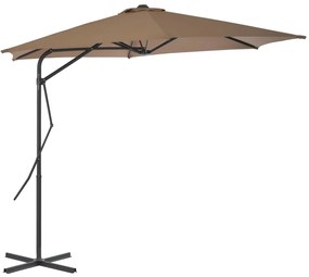 Umbrela de soare de exterior, stalp din otel, gri taupe, 300 cm Gri taupe