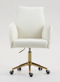 HR280K Scaun Crem Boucle cu Bază Aurie