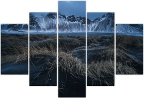 Tablou cu priveliște spre vărfurile Islanda (150x105 cm)