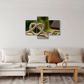 Tablou inima din frânghie (90x60 cm)