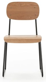 Scaune de dining în culoare naturală 2 buc. cu aspect de lemn de frasin Aira – Marckeric