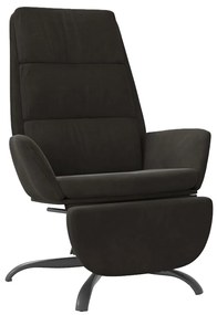 3097914 vidaXL Scaun de relaxare cu taburet, negru, catifea