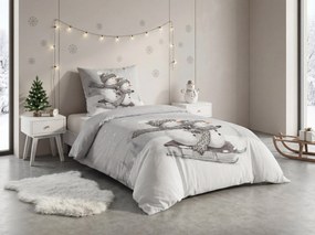 Lenjerie de pat 3D din bumbac Renforce FROSTY gri, 100% bumbac Dimensiune lenjerie de pat: 80 x 80 cm | 135 x 200 cm