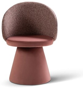 Fotoliu roz cu tapițerie din catifea Inez – Micadoni